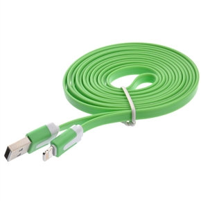 BuySKU69776 2M Flat Noodle Style 8-pin USB Sync Data & Charging Cable for iPhone 5 /iPad mini /iPad 4 (Green)
