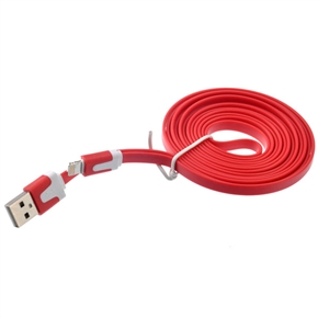 BuySKU69779 2M Flat Noodle Style 8-pin USB Sync Data & Charging Cable for iPhone 5 /iPad mini /iPad 4 (Red)