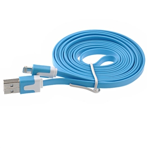 BuySKU69781 2M Flat Noodle Style 8-pin USB Sync Data & Charging Cable for iPhone 5 /iPad mini /iPad 4 (Sky-blue)