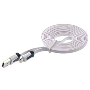 BuySKU69777 2M Flat Noodle Style 8-pin USB Sync Data & Charging Cable for iPhone 5 /iPad mini /iPad 4 (White)