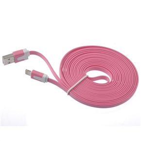 BuySKU69772 3M Flat Noodle Style 8-pin USB Sync Data & Charging Cable for iPhone 5 /iPad mini /iPad 4 (Pink)
