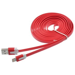BuySKU69769 3M Flat Noodle Style 8-pin USB Sync Data & Charging Cable for iPhone 5 /iPad mini /iPad 4 (Red)