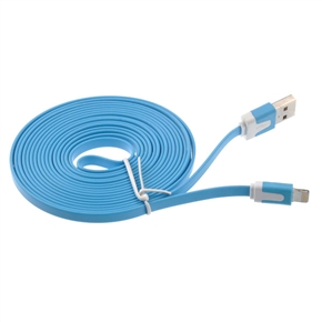 BuySKU69773 3M Flat Noodle Style 8-pin USB Sync Data & Charging Cable for iPhone 5 /iPad mini /iPad 4 (Sky-blue)