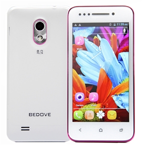 BuySKU67685 BEDOVE X12 Android 4.0 MTK6577 Dual-Core 512MB/2GB 4.0-inch Capacitive Screen 3G Smartphone with WiFi GPS (White+Pink)