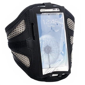 BuySKU70265 Breathable Mesh Style Adjustable Sports Armband Case for Samsung Galaxy S III /i9300 (Grey)