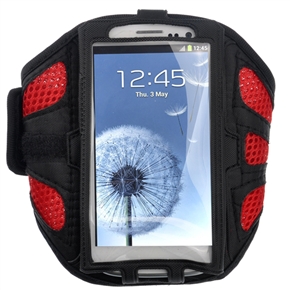 BuySKU70266 Breathable Mesh Style Adjustable Sports Armband Case for Samsung Galaxy S III /i9300 (Red)