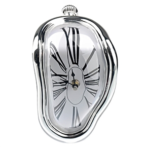 BuySKU70108 Creative Vertical Twisted Design Roman Numerals Wall Clock (Silver)