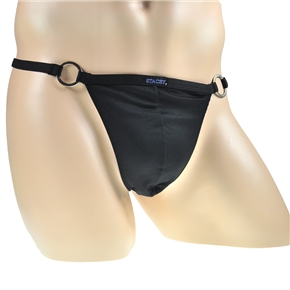 BuySKU70278 Fashion Men Sexy T-back G-string Underpants with Elastic Belt - Free Size (Black)
