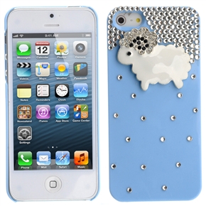 BuySKU70297 Lovely 3D Little Sheep Style Rhinestones Decor Hard Protective Back Case Cover for iPhone 5 (Blue)
