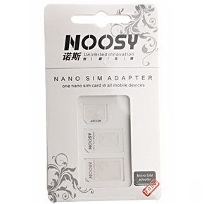 BuySKU67884 Noosy 3-in-1 Nano SIM Card Adapters for iPhone 4 /iPhone 4S /iPhone 5 (White)