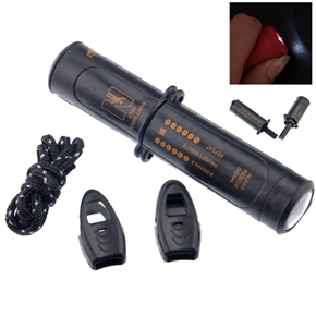 BuySKU70293 Portable 10-in-1 Multifunctional LED Flashlight & Compass & Flint Outdoor Survival Tool Set (Black)