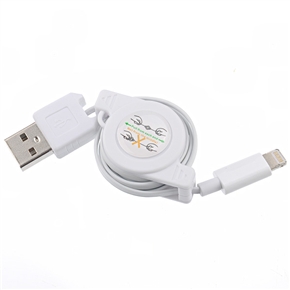 BuySKU70101 Retractable Style 8-pin USB Sync Data & Charging Cable for iPhone 5 /iPad mini (White)