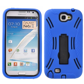 BuySKU69911 Robot Style Silicone & Plastic Protective Back Case Cover with Stand for Samsung Galaxy Note II /N7100 (Blue)