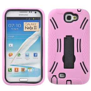 BuySKU69909 Robot Style Silicone & Plastic Protective Back Case Cover with Stand for Samsung Galaxy Note II /N7100 (Pink)