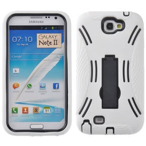 BuySKU69912 Robot Style Silicone & Plastic Protective Back Case Cover with Stand for Samsung Galaxy Note II /N7100 (White)
