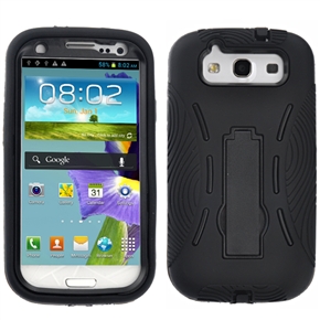 BuySKU69914 Robot Style Silicone & Plastic Protective Back Case Cover with Stand for Samsung Galaxy S III /i9300 (Black)