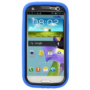 BuySKU69916 Robot Style Silicone & Plastic Protective Back Case Cover with Stand for Samsung Galaxy S III /i9300 (Blue)