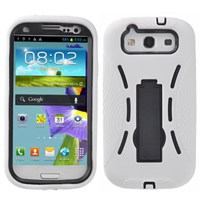 BuySKU69913 Robot Style Silicone & Plastic Protective Back Case Cover with Stand for Samsung Galaxy S III /i9300 (White)