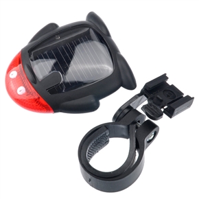 BuySKU70018 XL-808 Solar-powered Rechargeable 4-Mode 2-LED Bicycle Bike Safety Tail Light (Black)