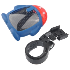 BuySKU70019 XL-808 Solar-powered Rechargeable 4-Mode 2-LED Bicycle Bike Safety Tail Light (Blue)