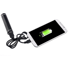 BuySKU73743 2200mAh Lipstick Shaped Power Bank External Battery Charger for iPhone /iPod /Samsung /Nokia (Black)