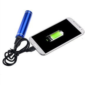 BuySKU73738 2200mAh Lipstick Shaped Power Bank External Battery Charger for iPhone /iPod /Samsung /Nokia (Blue)