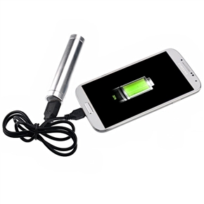 BuySKU73739 2200mAh Lipstick Shaped Power Bank External Battery Charger for iPhone /iPod /Samsung /Nokia (Silver)