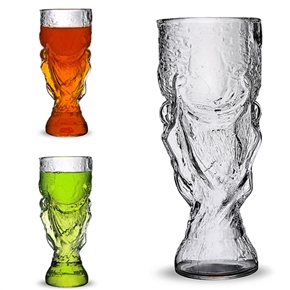 BuySKU75024 300ML Novelty World Cup Shaped Glass Cup Wine Glass Champagne Glass Beer Cup (Transparent)