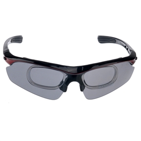 BuySKU71217 EYKI EY102 UV400 Profession Bike Riding Safety Glasses Goggles with Myopic Lens Frame & Extra 4 Lens (Black & Red)