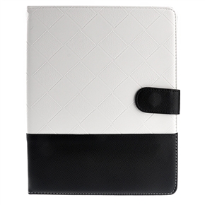 Stylish PU Protective Magnetic Flip Case Cover with Stand for iPad 2 /The new iPad /iPad 4 (White+Black)