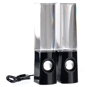 BuySKU70430 YK-1229 USB Powered Colorful LED Fountain Dancing Water Mini Music Speakers for MP3 /Mobile Phones /Computer (Black)