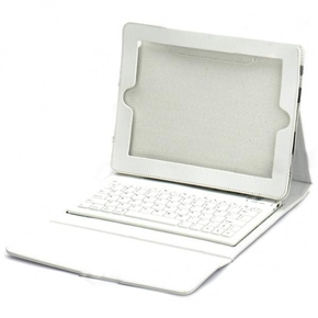 BuySKU70694 Bluetooth V2.0 Wireless QWERTY Keyboard with PU Leather Case for iPad/ iPad 2 (White)
