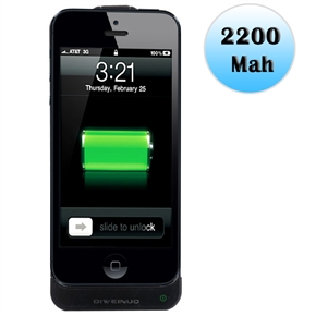BuySKU70650 DiWeiNuo D5-C 2200mAh Mobile Power Backup Battery Hard Protective Back Case Cover for iPhone 5 (Black)