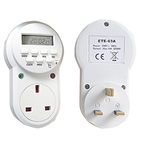 BuySKU70495 ETE-63A UK Series Electronic Programmable Timer Switch Weekly Digital Timer (White)