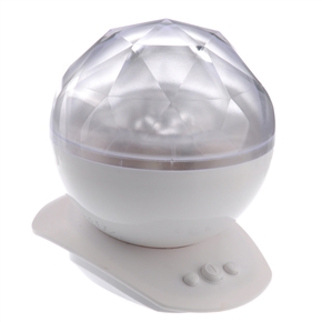 BuySKU70431 Fashion Colorful Diamond LED Night Light Projection Lamp with Speaker (White)