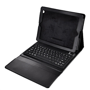 BuySKU70695 Leather Case Skin Cover with Wireless Bluetooth Keyboard for iPad 2 (Black)