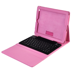 BuySKU70693 Leather Case Skin Cover with Wireless Bluetooth Keyboard for iPad 2 (Pink)