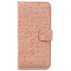 BuySKU70577 Magic Girl Style Left-right Open PU Protective Case Cover with Magnetic Closure for iPhone 5 (Light Pink)