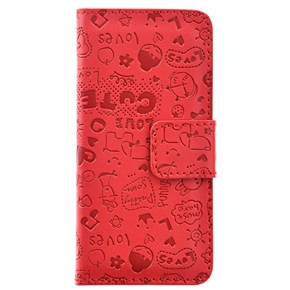 BuySKU70579 Magic Girl Style Left-right Open PU Protective Case Cover with Magnetic Closure for iPhone 5 (Red)