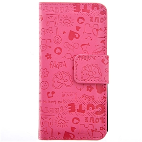 BuySKU70576 Magic Girl Style Left-right Open PU Protective Case Cover with Magnetic Closure for iPhone 5 (Rosy)