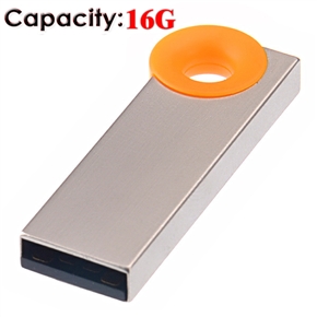 BuySKU70500 Mini Key Ring Design Stainless Steel 16GB USB Flash Drive U-disk (Orange)