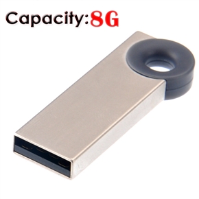 BuySKU70394 Mini Key Ring Design Stainless Steel 8GB USB Flash Drive U-disk (Grey)