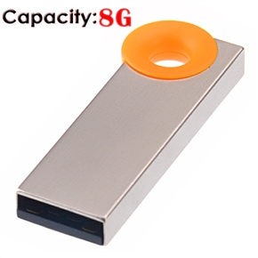 BuySKU70396 Mini Key Ring Design Stainless Steel 8GB USB Flash Drive U-disk (Orange)