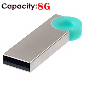 BuySKU70395 Mini Key Ring Design Stainless Steel 8GB USB Flash Drive U-disk (Sky-blue)