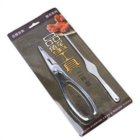 BuySKU70472 Multi-purpose Crab & Shrimp Crab Pliers Fork Tools (Silver)