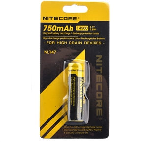 BuySKU70643 NITECORE NL147 750mAh 3.7V 2.8Wh 14500 Rechargeable Li-ion Battery