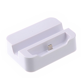 BuySKU70647 Portable 2-in-1 8-pin Sync Data Charger Charging Desktop Dock Stand for iPhone 5 (White)