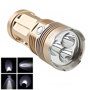 BuySKU70661 Sky Ray Waterproof Design CREE XM-L T6 3-Mode 5000 Lumens 3-LED Flashlight Torch (Golden)