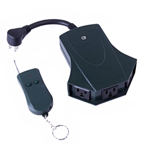 BuySKU70491 TM-367 3-output Wireless Remote Control Smart Power Switch Socket (Dark Green)