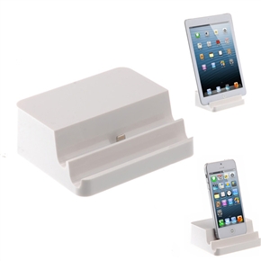 BuySKU70646 Universal 8-pin Sync Data Charger Charging Desktop Dock Stand for iPhone 5 /iPad mini /iPad 4 (White)